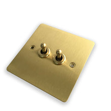 Load image into Gallery viewer, 1 piece Brass Toggle Lamp Switch Outlet Brass Lever Single Dual Control Retro Light Switch Wall Power Socket Panel Set